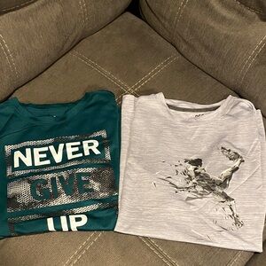DSG Kids Teal and Light Gray Short-Sleeve Active Graphic Tees - Set of 2